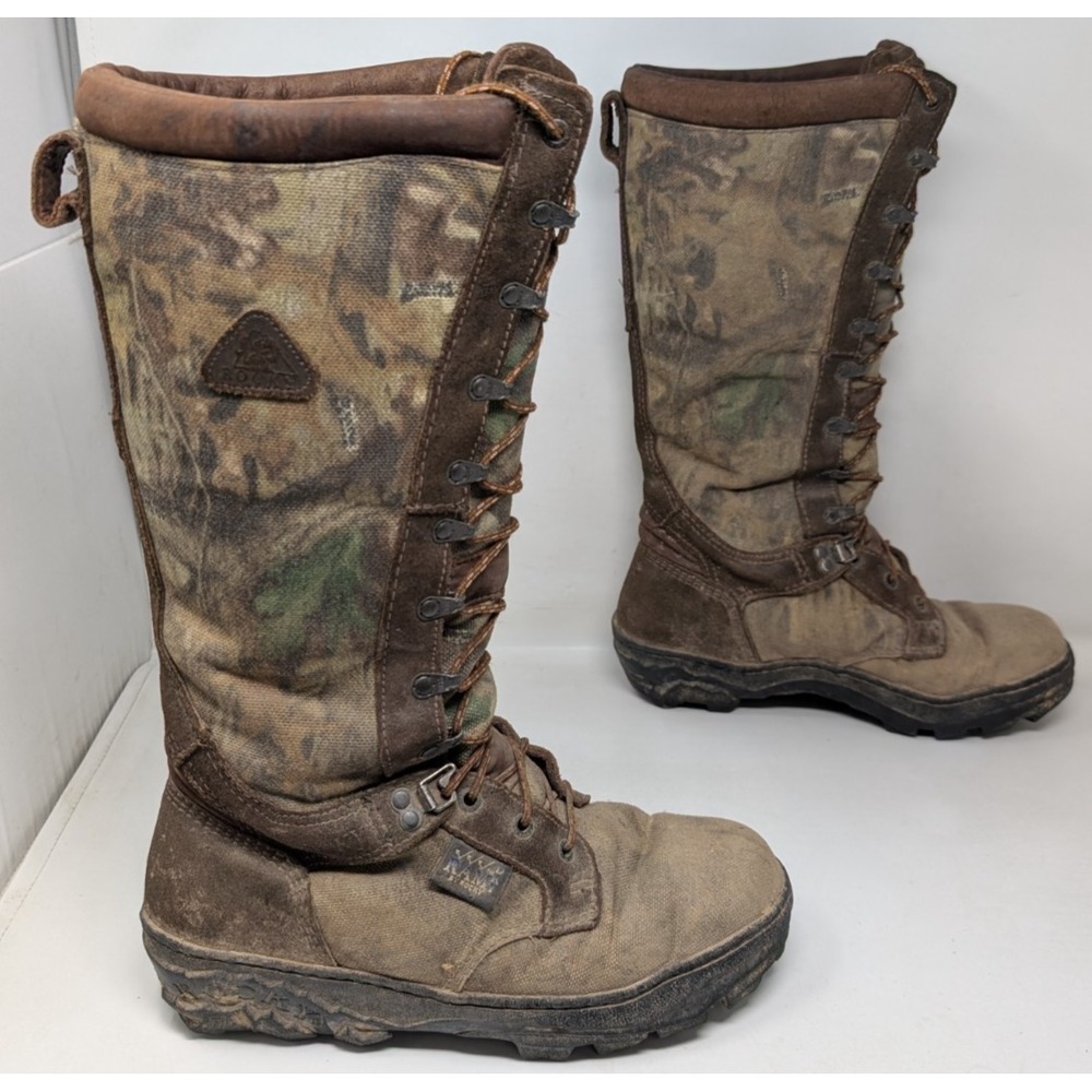 Rocky Hunting Snake Boots 16" Men's Size 9.5 M Camo‎ Waterproof 7538 VTG